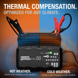 NOCO GENIUSPRO50: 50A 6V/12V/24V Professional Smart Battery Charger – Maintainer, Desulfator & Power Supply with Overcharge Protection & Thermal Compensation – for Lead-Acid & Lithium Batteries