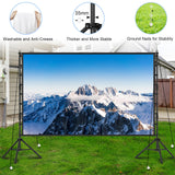 Outdoor Projector Screen with Stand, TOWOND 200 Inch Portable Projection Screen - Dual-Sided 16:9 4K HD Movie Screen, Wrinkle-Free Design & Carry Bag for Backyard Cinema