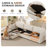 Ihanherry 103" Modular Sectional Sofa with Storage, L Shaped Cloud Couch with Movable Ottomans & 4 Pillows