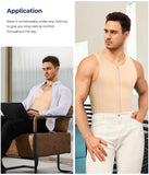 TAILONG Men Compression Shirt For Body Slimming Tank Top shaper Tight Undershirt Tummy Control Girdle (Medium, Beige)