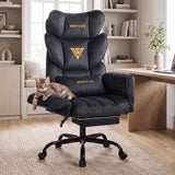Big and Tall Office Chair,Wide Criss Cross Legged Chair with Flip Arm, Grey
