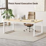 48 Inch Computer Desk, 1" Thick Heavy Duty Industrial Office Desk, Modern Simple Study Writing Table for Home Office