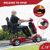 MobiCyc Heavy Duty Mobility Scooter for Adults & Seniors, 500W Motor, 20/30 Miles Long Range, 450 LBS Capacity, Removable Lithium Battery, 10" All-Terrain Tires, with Windshield & Suspension