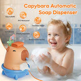 Homrich Capybara Automatic Soap Dispenser, Touchless Sensor Bubble Foam Machine, Cute Silicone 3 Levels Foam Adjustment, 9.5oz/280ml, IPX7 Waterproof Rechargeable Dispenser for Bathroom, Kid's Gift