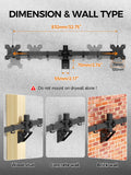 Bracwiser Dual Monitor Wall Mount for 17 to 32 inch Computer Screens, Each Holds to 22 lbs, Heavy Duty Telescoping Wall Monitor Arms, 75x75/100x100 VESA Horizontal Assembly Wall Mount, Black, WM94X2
