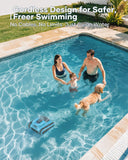 Pool Robot Vacuum for Inground Pools: Cordless Robotic Pool Cleaners with Hook 180W Suction Auto Vacuums Wall Climbing Waterline Scrubbing Cleaning 150 Mins Long Battery Up to 2,000 sq.ft