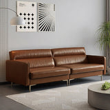 NessCarsti 86" Mid-Century 3-Seater PU Leather Sofa with High-Density Foam