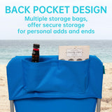 #WEJOY Folding Beach Chair for Adults, Lightweight Beach Chair with Shoulder Straps, High Back Camping Chairs with Hard Armrest, Supports 300lbs for Outdoor Lawn Concert (Blue)