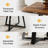 Tribesigns Square Dining Table Set of 4, 31.5" Industrial Dinner Table with Metal Base, Kitchen Table for Dining Room, Small Space, Apartment, Rustic Brown & Black (Chairs are not Included)