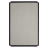 Quartet 7694G Contour Fabric Bulletin Board, 48 x 36, Gray Surface, Black Plastic Frame