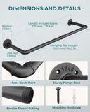 OROPY Industrial Pipe Clothes Rack Wall Mounted Set of 2, 38.4 inches Heavy Duty Iron Pipe Clothing Garment Rail, Multi-Purpose Clothing Hanging Rod for Laundry Room and Closet Storage