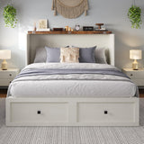 LUXOAK Full Murphy Cabinet Bed with with Storage & Charging Station