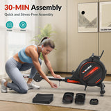 Wenoker Rowing Machine for Home, Magnetic Rower Machine, 350 LB Weight Capacity, 16-Level Silent Resistance Row Machine for Gym Exercise Full-Body Workout Compact Rower with LCD Monitor Tablet Holder