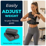 Gymnastics Power - Weighted Vest 6lb, 10lb, 12lb, 25lb, 35lb, 45lb, 60lb Removable Iron Weights for Men and Women Workout for Calisthenics and Fitness Sport Training (35 LB - Gray)