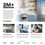 COSMO COS-3012ORLP1SS 30 in. Stellar Collection 1.2 cu. ft. Slim Over the Range Microwave, 1000W, Automatic Presets, Touch Controls, Black