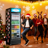 BODEGACOOLER 9 Cu. Ft Commercial Beverage Refrigerator with Glass Door & Soft LED Light | 4 Adjustable Shelves & Drink Organizer Holds 192 Cans