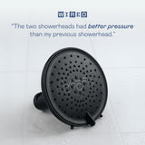 BOONA Original Tandem Shower as Seen on Shark Tank | Dual Shower Head for Couples | Max Water Pressure for Two | Easy Install (Midnight Black, One Showerhead)