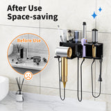 MAYZOLOP Hair Dryer Holder, Hair Tool Organizer, Blow Dryer Hanger Wall Mount for Dryer Hook, Bathroom Space-Saving Blow Dryer Organizer, Curling Irons Storage Wall Mounted