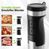 1200W Immersion Blender Handheld, 5-in-1 Variable Speed Emulsifier Hand Blender Stick with Whisk Chopper Milk Frother Mixing Cup and Storage Rack for Kitchen Soup, Purees, Baby Food and Smoothies