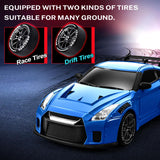 ACAMMZAR RC Drift Car, 1:24 Remote Control Car for Kids, 20KM/H 4WD High Speed RC Cars with Lights, Extra Racing Tires, Vehicle for Adults Boys Girls