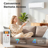 HOMCOM 18000 BTU Mini Split Air Conditioner and Heat Pump, 19 SEER2 230V Energy Efficient Ductless Inverter AC Unit Cools up to 1250 Sq.Ft, Complete Installation Kit