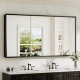 TokeShimi 60 x 32 Black Recessed Medicine Cabinet with Mirror, Assembly Required