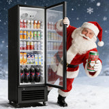 BODEGACOOLER Commercial Beverage Refrigerator, 290L Display Fridge with Soft LED Light, 264 Cans & 120 Bottles Commercial Merchandiser Refrigerator