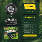 Wiltire (2 Pack) 4.10/3.50-4 Flat Free Tire and Wheel 10-Inch Solid Wheel Replacement with 5/8 Bearings,2.2" Offset Hub -Compatible with Hand Truck,Wheelbarrow(Gray)