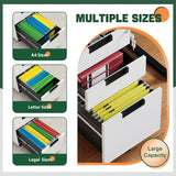 Letaya 3 Drawer Mobile File Cabinet with Lock,Under Desk Metal Small Filing Cabinets for Home Office Organizer Letters/Legal/A4(Fully Assembled Except Wheels-White)