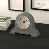 JONES CLOCKS® Speakeasy Small Mantel Clock | Classic Napoleon’s hat Design | Green | Contemporary Classic Style for Desk, Table, Shelf or Bedside