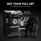 FIGHTR® Pro MMA Gloves for Grappling Sparring Training, Kickboxing Martial Arts Muay Thai Punching Bag Mitt Training Boxing for Men and Women | incl. Carrying Bag FIGHTR