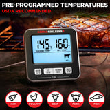 Alpha Grillers Meat Thermometer Digital - Kitchen Oven Thermometer for Cooking Food, Grilling, BBQ Smoker - 7 Preset Temperature Alerts, Timer