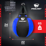 PROLAST Wrecking Ball Heavy Punching Bag for Adults, Hook and Uppercut, Body Snatcher, Boxing, MMA, Muay Thai Training Equipment, Filled, 65 lbs, Rhino Blue