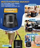 2026 Upgraded Portable Shower for Camping, Rechargeable Camping Shower with LED Display, 5 Gal Collapsible Bucket, 5 Adjustable Speeds, IPX8 Waterproof Portable Shower Kit for Hiking, Car, Pet, Travel