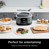 8.5 Quart Multi-Cooker, with 8-in-1 Slow Cooker, Dutch Oven, Steamer & More | Grey Ninja