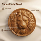 Pinyunxuan Wood Carved Santa Claus Wall Medallion, Lion's Head Style