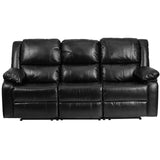 Flash Furniture Harmony Series Black LeatherSoft Sofa with Two Built-In Recliners Flash Furniture