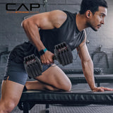 CAP ADJUSTABELL® 25 lb Pair of Adjustable Dumbbells with Contoured Full Rotation Handle, Honeycomb Black Handle