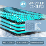 SlumberCool MAX Hybrid 3Z PRO Plush Firm 14” Cooling Mattress – SPLITHEAD King GlacierTex MAX Cover, TheraGEL Mineral Memory Foam, Zoned Lumbar Support Coils, Hybrid for Back & Stomach Hot Sleepers