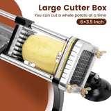 BIEAMA Commercial French Fry Cutter, Potato Cutter with 1/4", 3/8", 1/2" Stainless Steel Blades, French Fries Cutter for Carrots