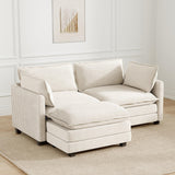 78'' Modular Sectional Cloud Couch with Movable Ottoman