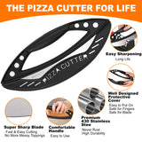 Suanyok Premium Pizza Cutter Rocker Blade with Cover, 12" Stainless Steel Large Wheel Slicer-Food Vegetable Chopper Kitchen Gadgets, Black
