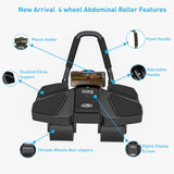 New Roller High-Performance Exercise Machine With Ab Roller Home Gym Equipment – 4 Wheels Ab Wheel Muscle Roller with Ideal Exercise Equipment for Home – Comfortable Elbow Support with Non-Slip Handles