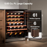Ca'Lefort 24 Inch Wine Fridge, 61 Bottles Wine Cooler Refrigerator