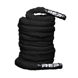 REP Battle Ropes - PolyDacron Battle Rope for Strength and Conditioning Workouts – 1.5" and 2" Diameter, 30ft, 40ft, 50ft Lengths with Optional Cover Sleeve (Black, 2.0 inch x 30 ft)