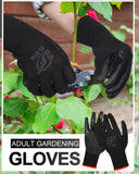 48 Pairs Gardening Gloves for Men Women Rubber Coated Safety Work Gloves Bulk for Gardening Construction Work(Red, Black)