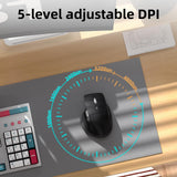 INFINMIND Ergonomic Wireless Bluetooth Mouse with 6 Programmable Buttons(Mac/Windows), Multi-Device, Flying Scroll & Side Wheel, 5 Level DPI, Rechargeable Silent Mice for Laptop, PC, Tablet, MacBook.