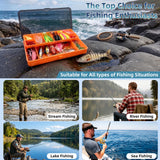 Fishing Lures - Fishing Kit Included 193Pcs Fishing Accessories and Tackle Box, Frogs, Minnows, Soft Baits, Hooks & Weights Accessories Gear Gift for Men Freshwater Bass Trout