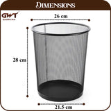 GoodWill Tech Recycling Dustbins - Pack Of 10 Metal Mesh Dustbins Waster Basket For Home/Office/Coffee Shop/Hotel/Bathroom Non-Toxic Open Waste-Bin/Trashcan - (Black, Small)