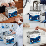 Granbo Ultrasonic Cleaner 3.2L 120W Ultrasonic Jewelry Cleaner 40kHz with Heater Timer and Degassing, 110V Sonic Cleaner with Knobs, Lab Ultrasonic Cleaner for Jewelry Eyeglass Dental Parts Cleaning